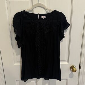 Parker Black Eyelet Blouse